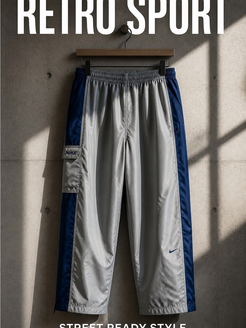 Men’s Nike olive khaki & Navy Retro Track Pants